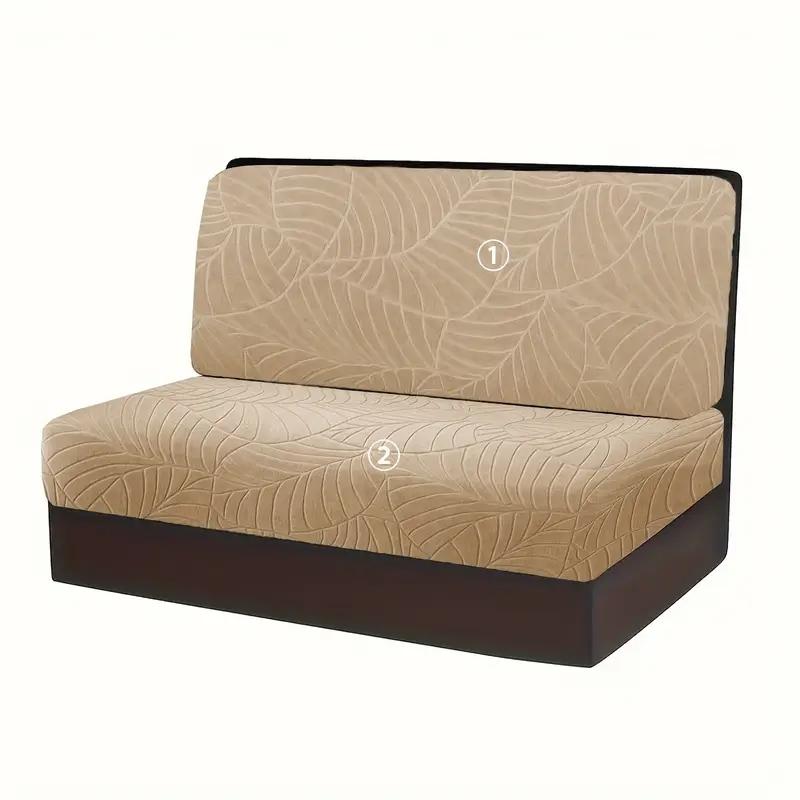 2 Stück/Set Blatt-Jacquard Wohnmobil Dinette Sitzbezüge Elastisch Armlose Couchbezüge Stretch Rv Camper Auto Sitzbankbezug