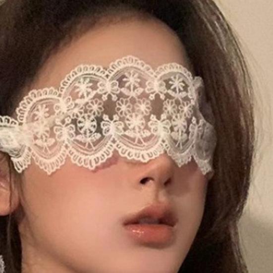 Lace BDSM Blindfold with Sheer Mesh Adjustable Sensory Deprivation Mask for Couples' Roleplay Soft Breathable Discreet Adult Toy for Intimate Foreplay