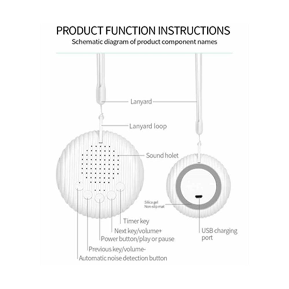 Portable White Noise Machine for Baby Adult Sleep Aid 10 Sooth Natural Sounds