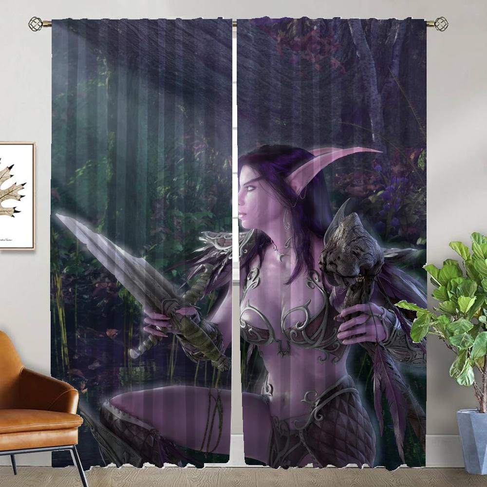 Tulle for Bedroom Female Elf Partition Anti-mosquito Curtains for Camera Halloween Decoration Blackout Curtain Curtains 2 Pieces