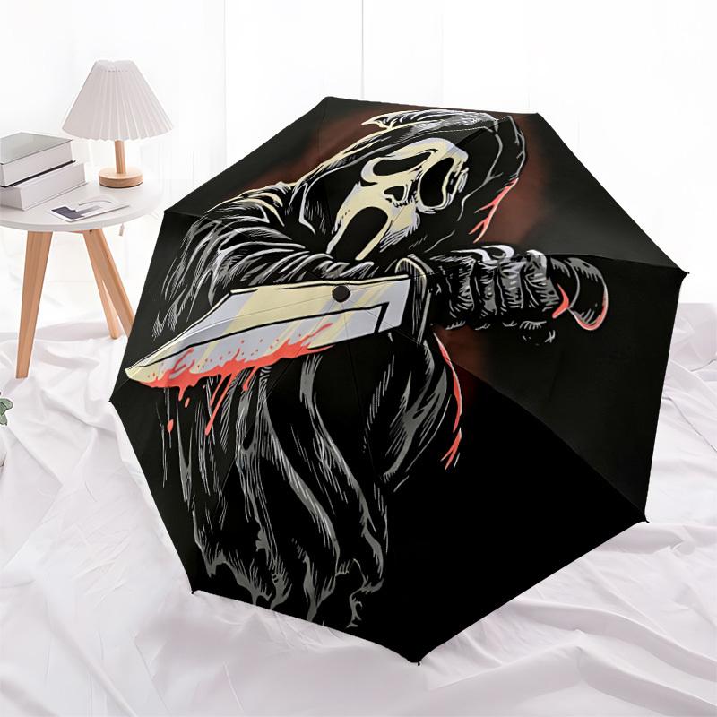 1pc Scream Automatic Open/Close Umbrella Folding Umbrella, Portable Compact Travel Umbrella, Birthday/Christmas Gift for Men & Women L1110y19