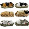 Simulation Fur Animal Home Furnishings Realistic Sleeping Breathing Dog Toy Plush Animal Doll Children