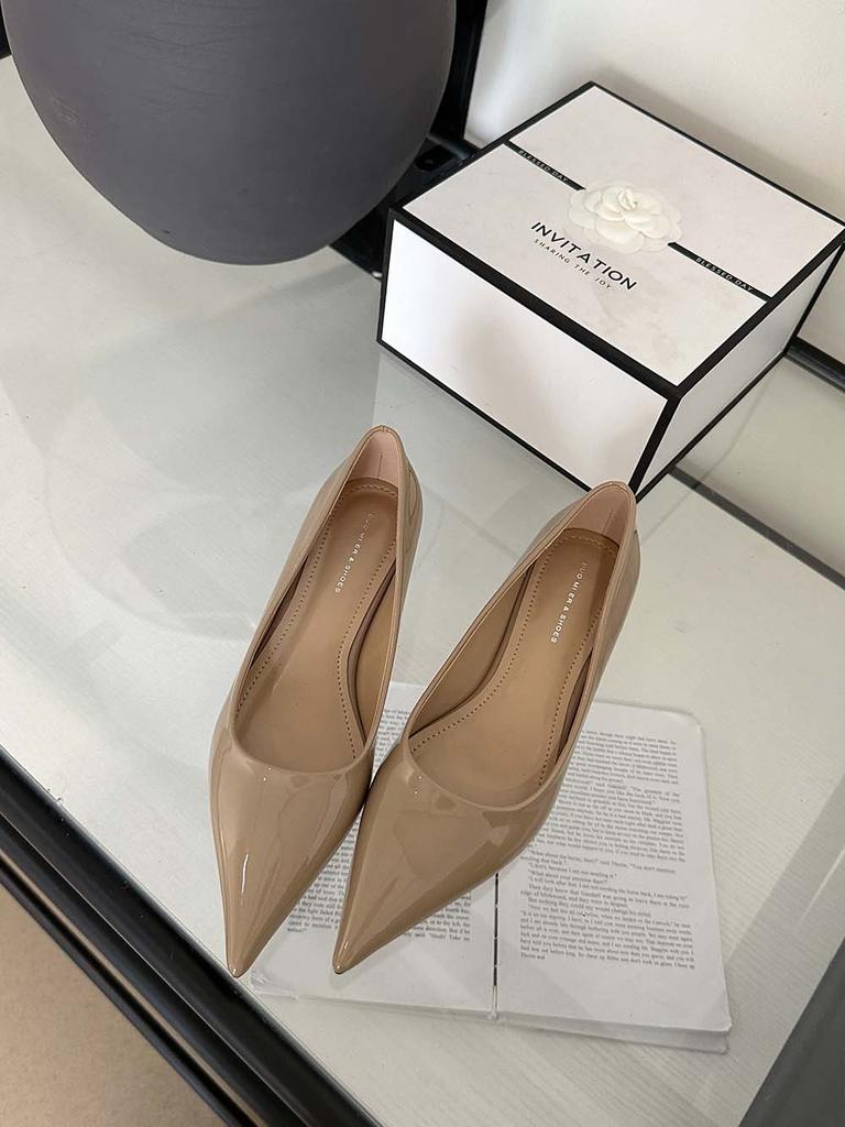 Fashion Pointed Toe Women Pumps 2024 New Arrivals White Beige Pink Black Shallow Slip On Thin Mid Heels Work Shoes Woman Size 35-39