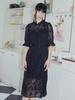 ILLUSTRIS ILLUSION Black Flower See-Through Dress