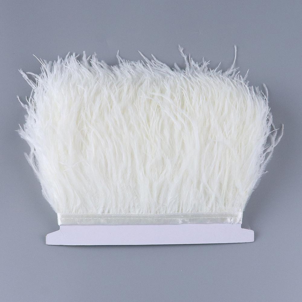 1 Meter Natürlicher Straußenfederbesatz 8-10CM Hochzeitsfeierkleid DIY Nähzubehör Schmuckverarbeitung Band Plumas Handwerk