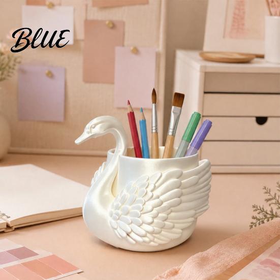 Professional Office Accessories Elegant Swan Pen Holder Durable PLA Pencil Organizer Decorative Large Desktop Clutter Organizer Capacity Container