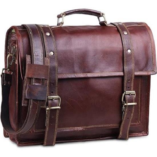 Kaufe Aktentasche aus Leder für Männer, beste 18-Zoll-Laptoptasche