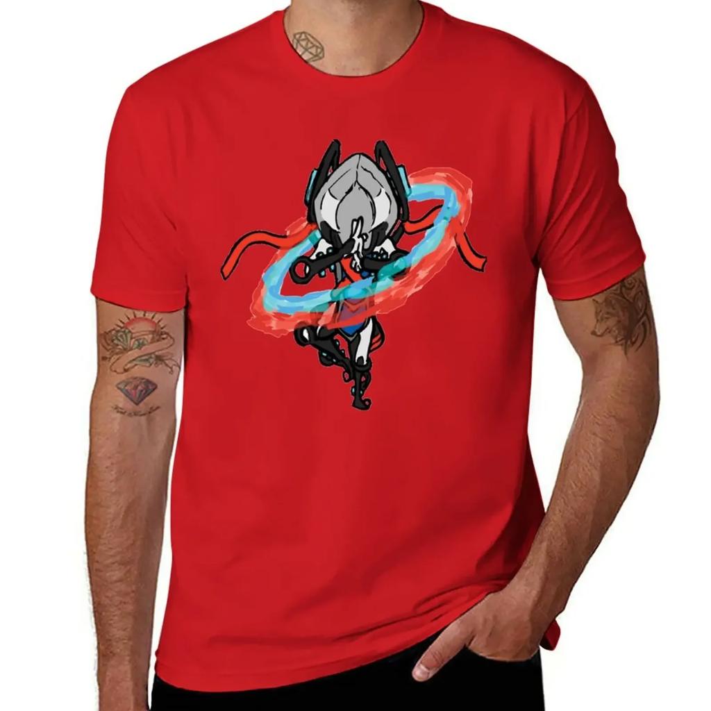 Nezha Warframe T-Shirt Vintage Oversized Anime Slim Fit T-Shirts für Herren Kurzarm Vintage Herren Übergröße Tops Tees Kleidung