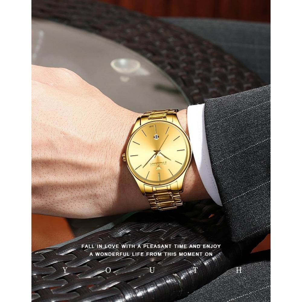 Men's Watch Brand Light Luxury Stainless Steel Calendar Waterproof Men's Business Leisure Fashion Quartz Watch