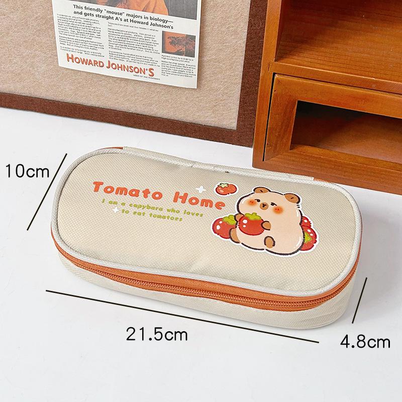 Capybara Canvas Pencil Case: Cute, Large Capacity for Students & Girls