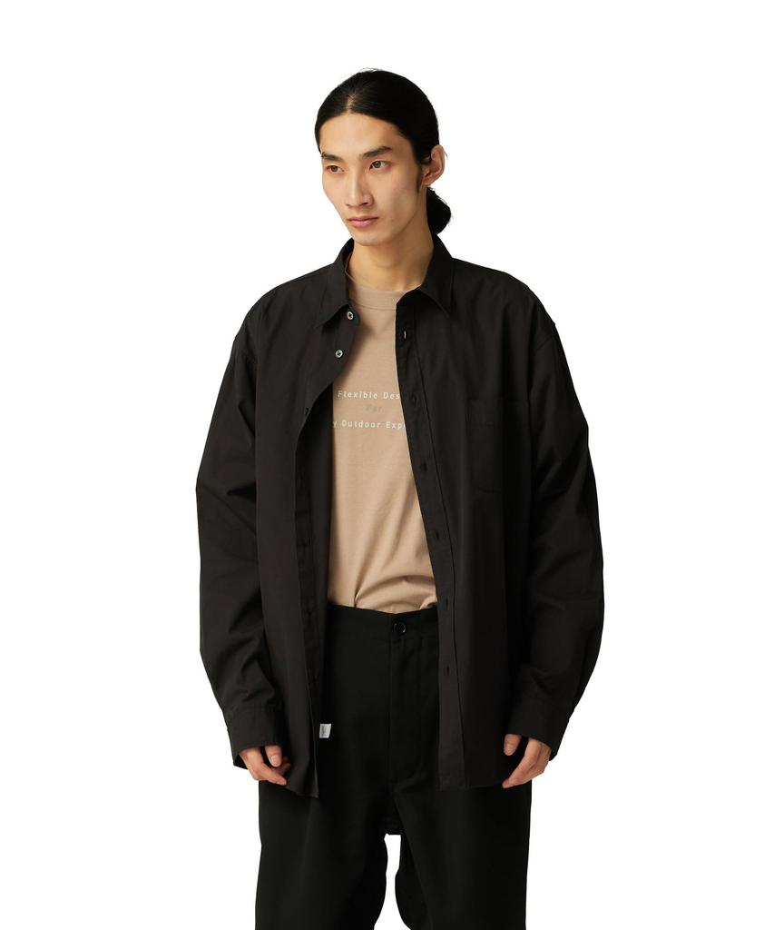 Snow Peak Organic Cotton Shirt Long Size Black SH-25AU003, Sleeve, Men's/Women's, L,