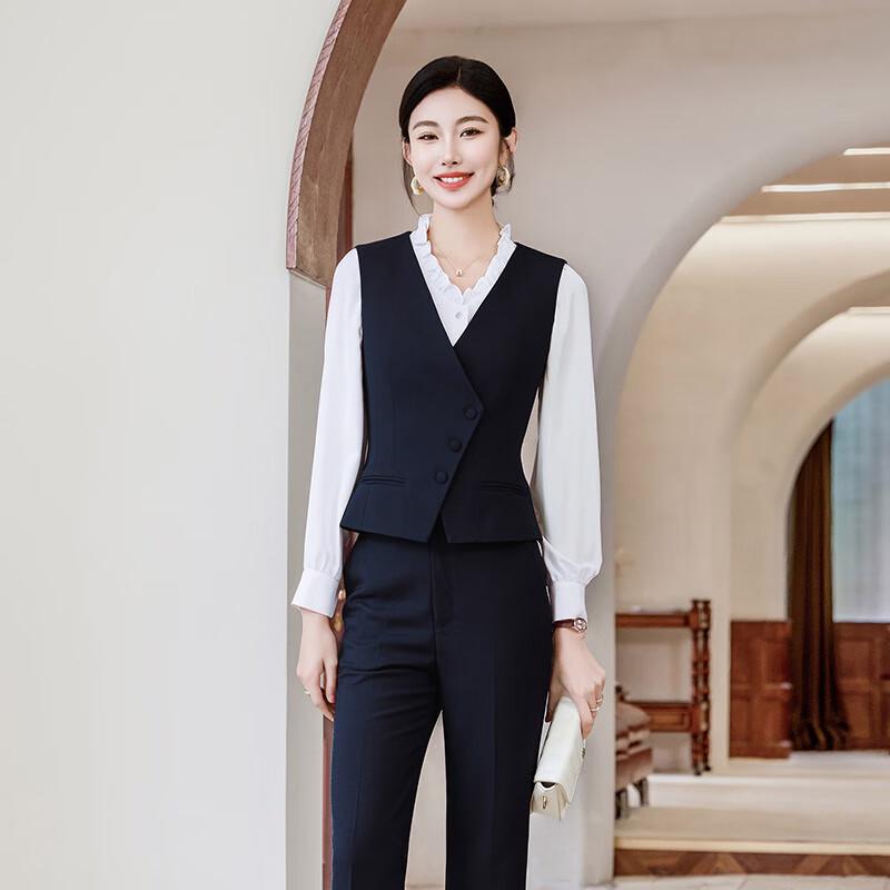 Tluoman Women's Professional Vest & Flared Pants Suit