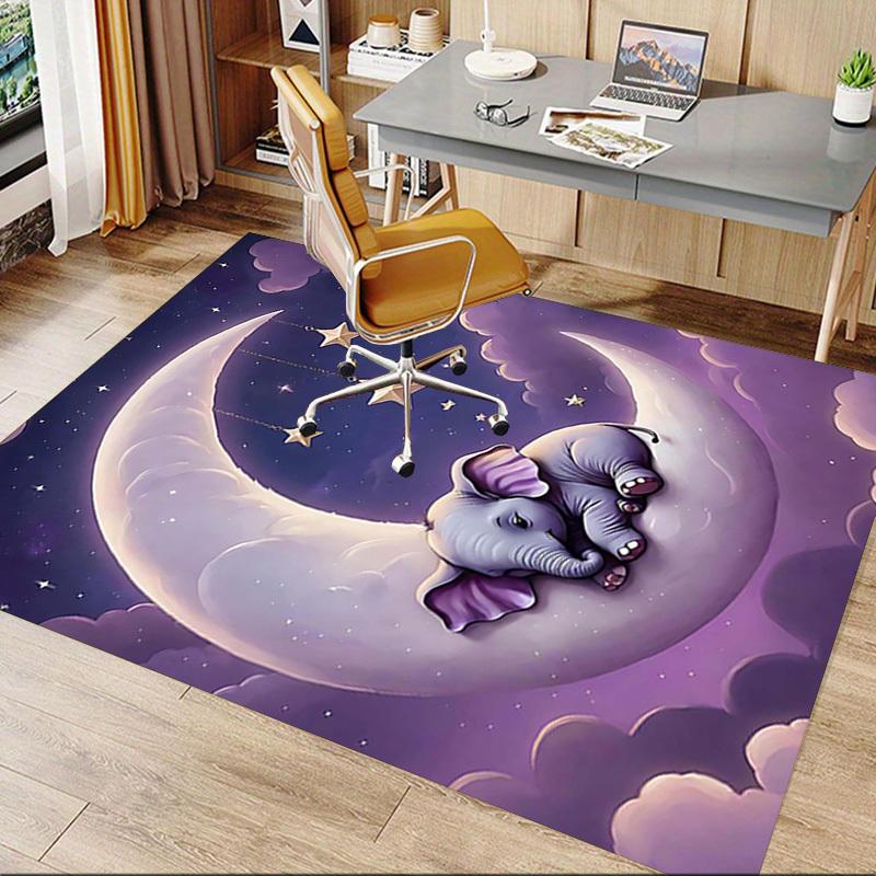 1PC Elephant Moon Anti-slip Carpet, Suitable for Office, Bedroomand Playrooms. It Can Also Be Used As a Sofa Footrest cover-R80