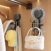 For Bathroom No-drill Mount Suction Cup Hook Entrance Hall Grey Easy Installation Push-button Lock Strong Suction