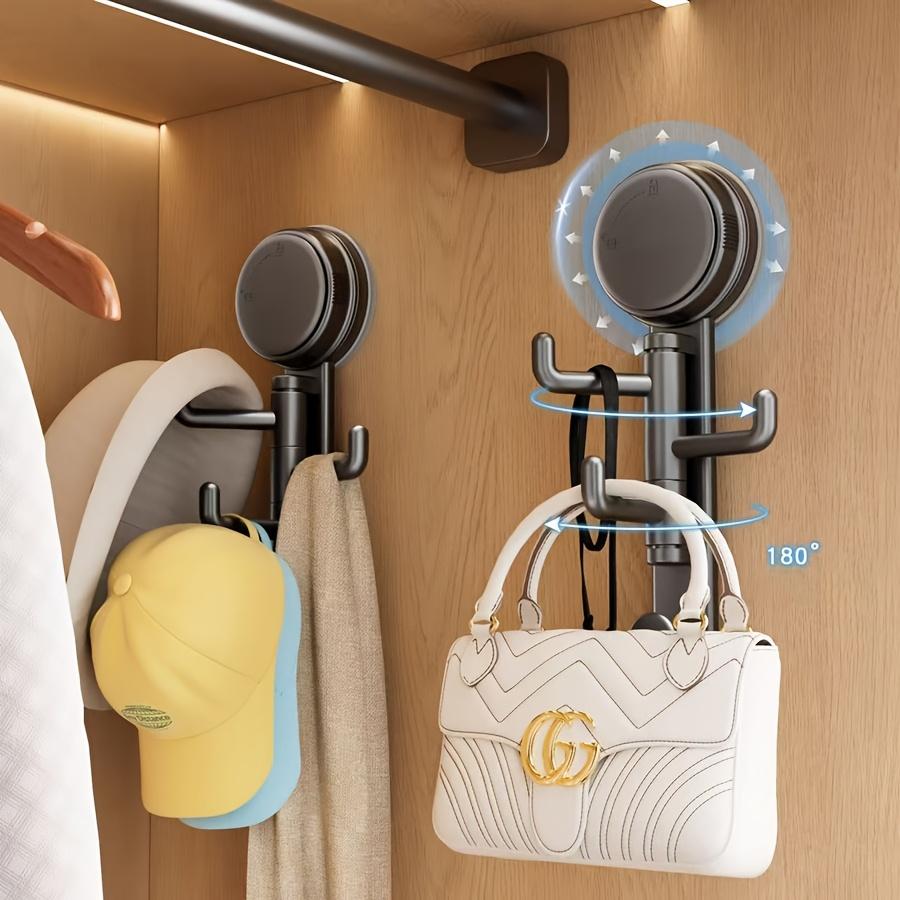 For Bathroom No-drill Mount Suction Cup Hook Entrance Hall Grey Easy Installation Push-button Lock Strong Suction