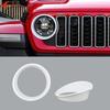 2PCS Front Light Headlight Cover Bezels Trim For Jeep Wrangler JL JT 2024+ White
