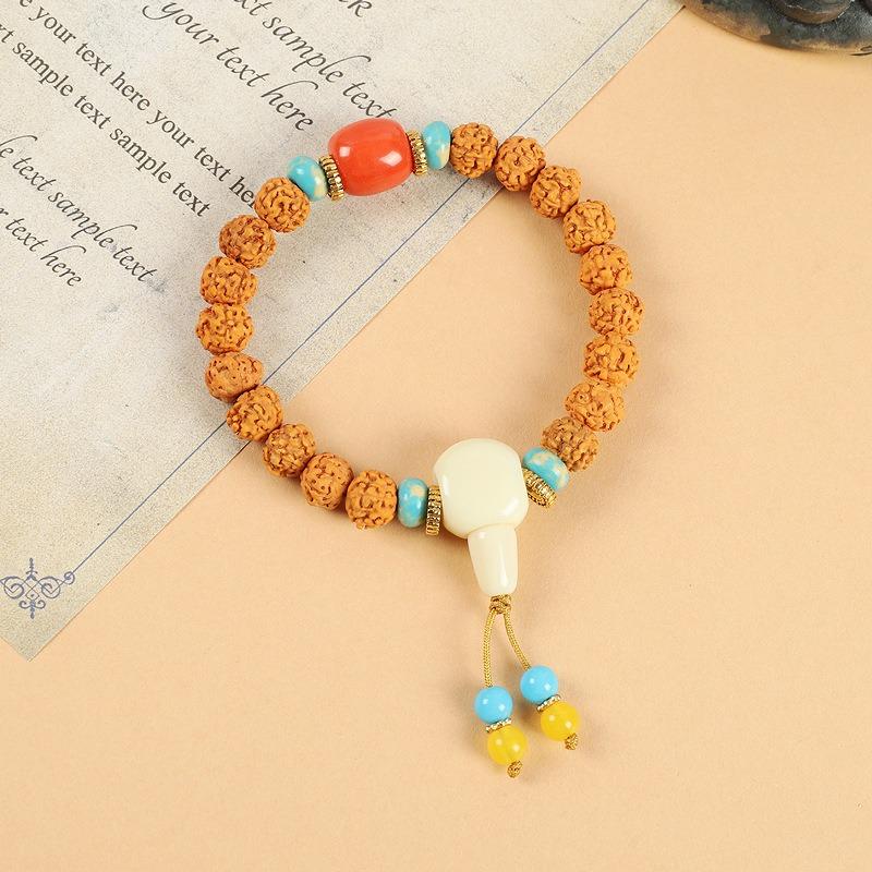 Xizang Nepal Yak Bone Bracelet Tibetan Turquoise Buddha Beads Men's and Women's Retro Tibetan Exotic Wind Bracelet