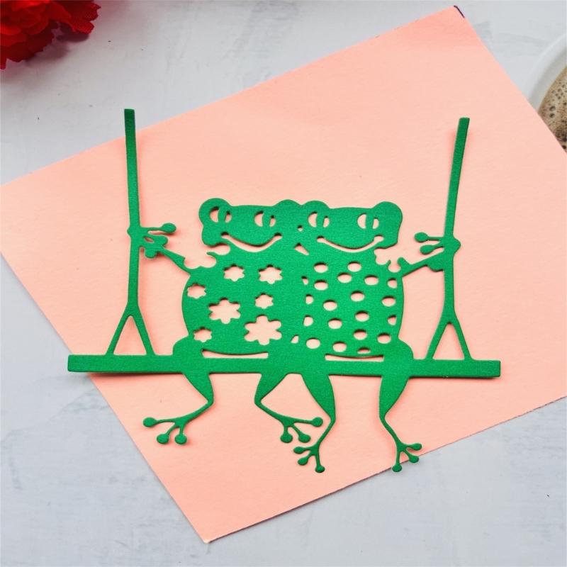 Seesaw Frog Metal Cutting Dies Scrapbooking Stencil Die Cuts Card Embossing DIY Photo Album Template Mold Decoration