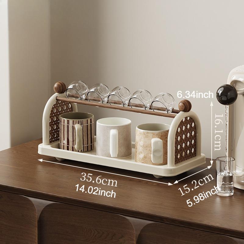 

2026 Spring New Multifunctional Coffee Cup Storage Rack Kitchen Seasoning Bottle Cosmetic Storage Living Room Desktop Decoration