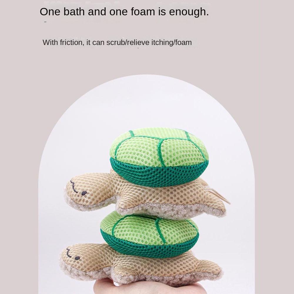 Soft Turtle Bath Ball Double-sided Rich Bubble Bath Towel Scrubber  Bathroom Accessories