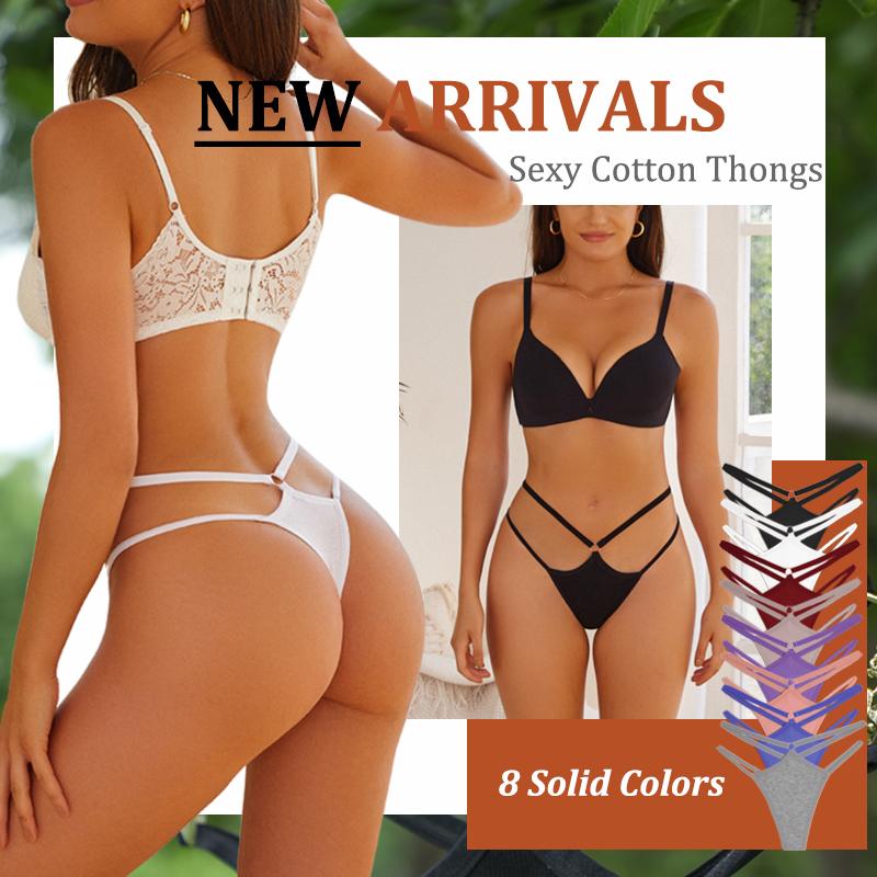 FINETOO 5 Teile/satz Frauen Baumwolle Höschen Sexy Aushöhlen Thongs Weibliche Atmungsaktive Unterwäsche Metall Ring G-String Lignerie Elastische Low Rise