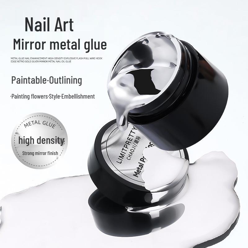 

Японский металлический серебристый зеркальный гель для нейл-арта - Жидкий лак с высоким глянцем