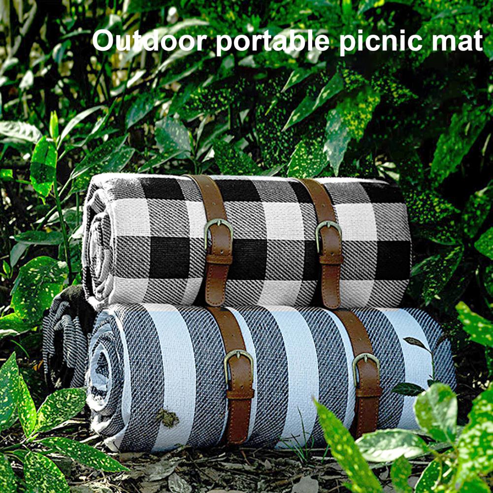 Camping Blanket Machine Washable Outdoor Activity Blanket Moisture-proof Foldable Large Area Plaid Picnic Mat Outdoor Activity Supplies
