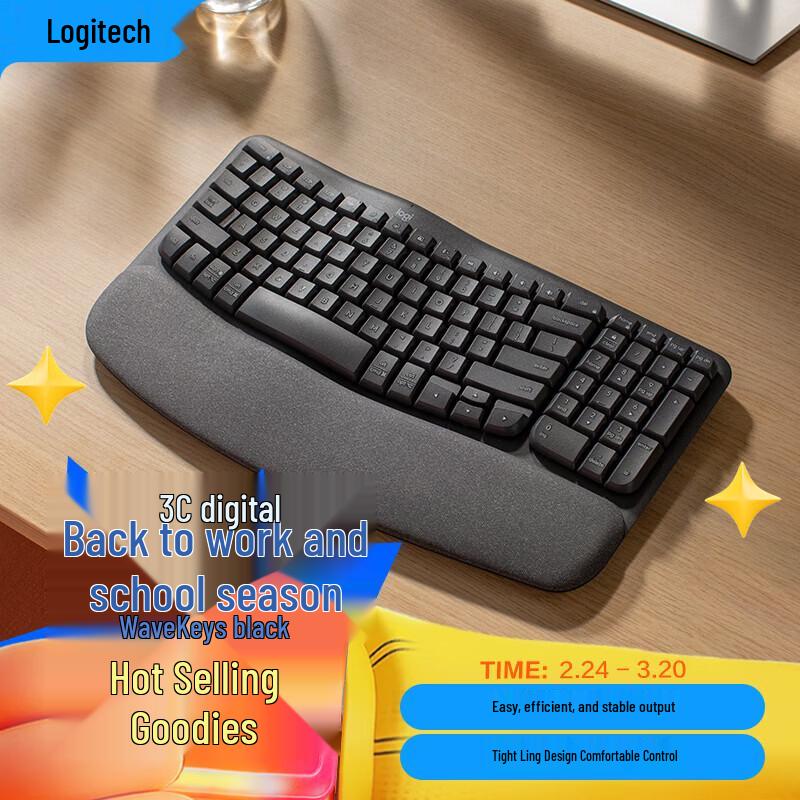 

Logitech Wave Keys Ergonomic Wireless Keyboard