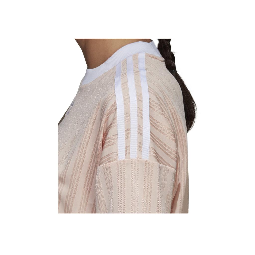 Adidas Originals Sports Lifestyle Series Solid Color Mid-Length Round Neck Casual Short Sleeve Dress Women Dresses Pink CE5589