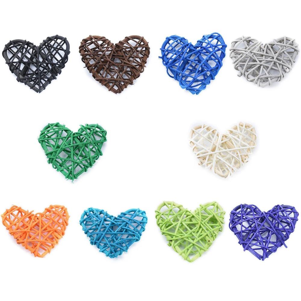 10PCS Multicolor Artificial Rattan Ball Heart Moon Fish DIY Accessories Christmas Balls Ball Star Xmas Tree Ornament Photo Props