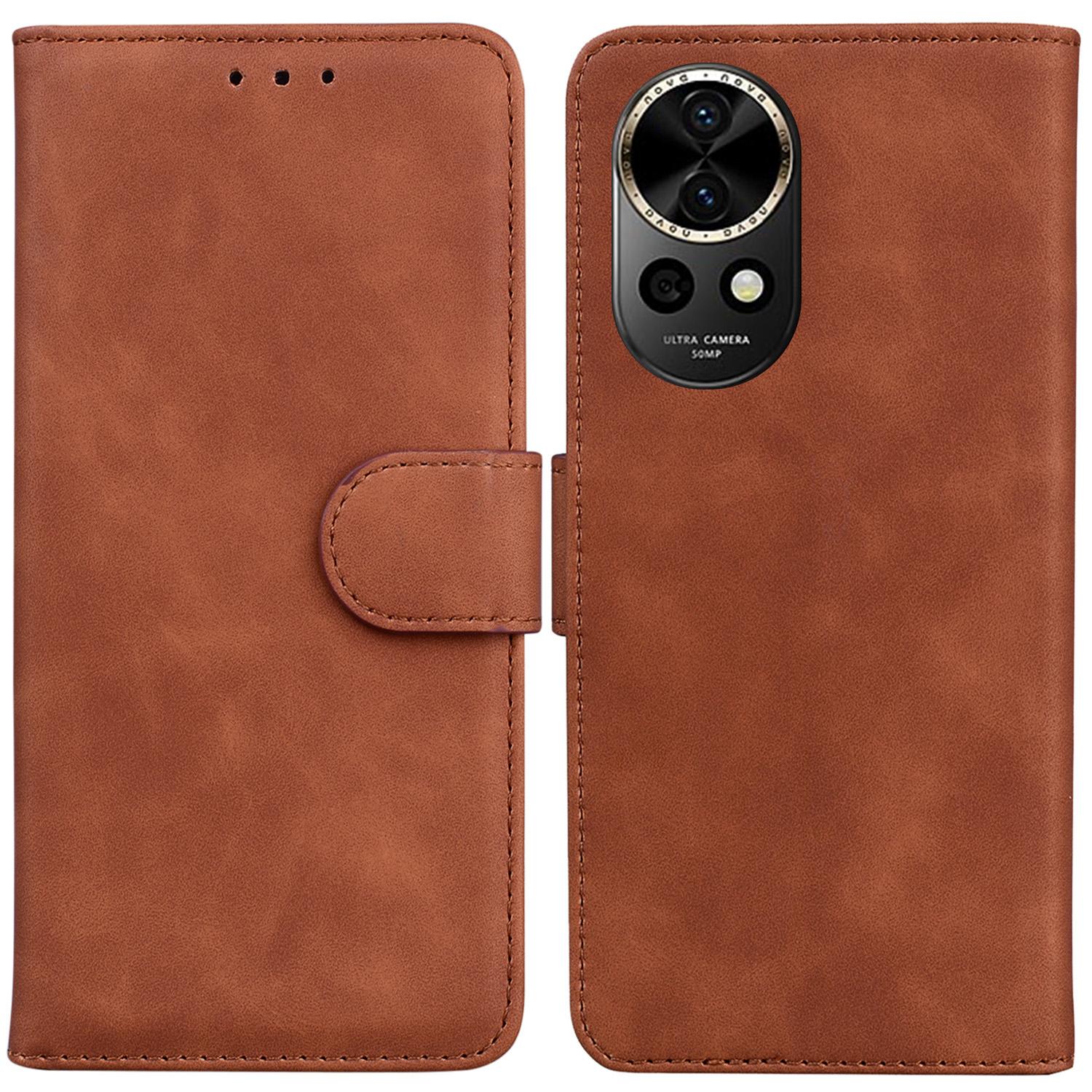 

For Huawei nova 12 5G Case Solid Color PU Leather Stand Phone Cover A