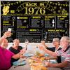 BEPAN 50th Birthday Black Gold Party Decoration, Back In 1976 Banner 50 Year Old Birthday Party Poster Supplies Vintage 1976 Backdrop