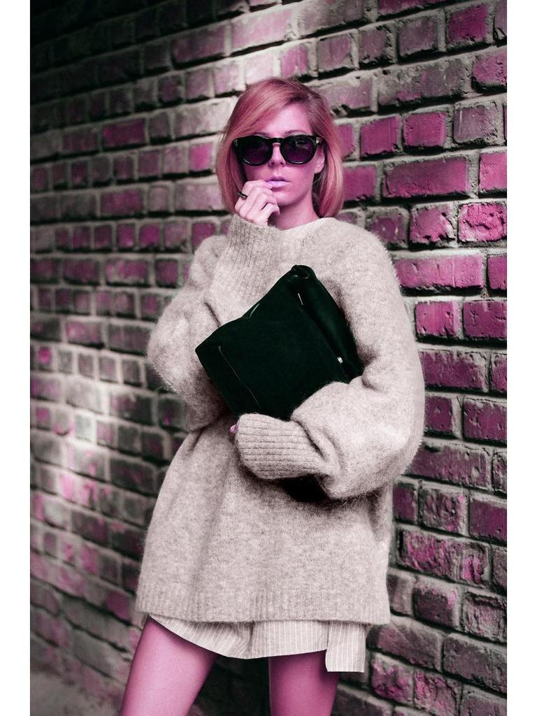 2024 Damski Sweter Dzianinowy z Długim Rękawem i Okrągłym Dekoltem w Dużych Rozmiarach