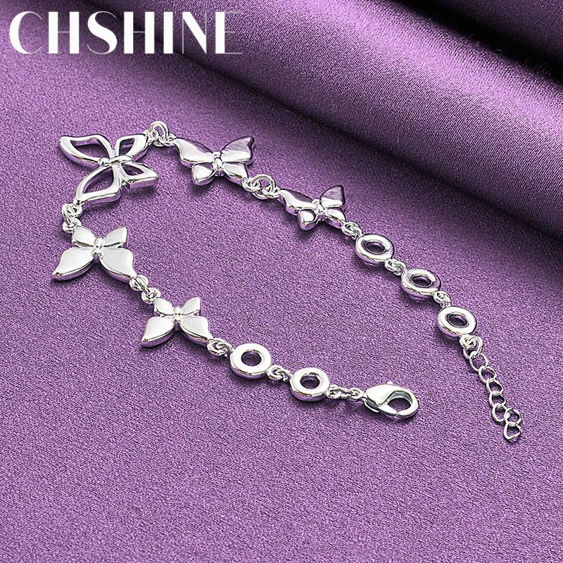 CHSHINE 925 Sterling Silver Butterfly Bracelet For Women Charm Jewelry