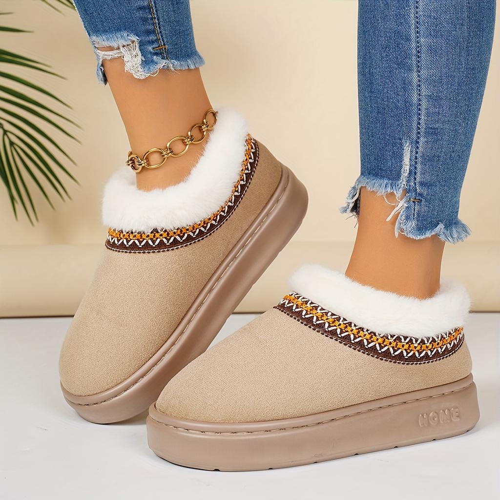 Winter Warm Short Boot Shoes Plush Soft and Skin-friendly Women Shoes