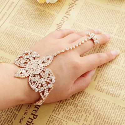 European and American Fashion Bracelet Personality Rhinestone Beach Bracelet Full Diamond Luxury Flower Bracelet Bracelet