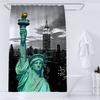 American Style Statue of Liberty Printed Shower Curtain Bathroom Curtains Home Decor Waterproof Polyester Fabric with Hooks