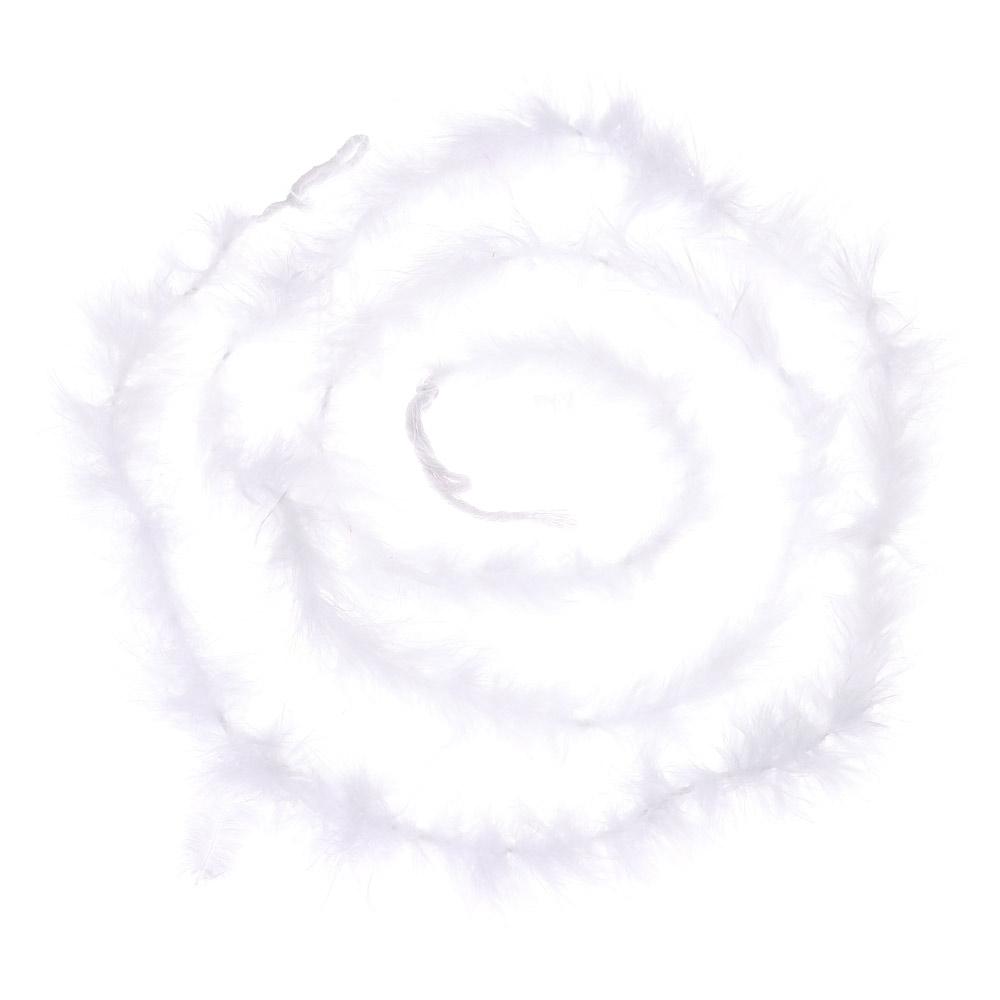 

2M Feather Boa Strip Apparel Fabric Christmas Tree Fluffy Feather On Ribbon Craft Costume Fancy Dress Wedding Party Decoration білий