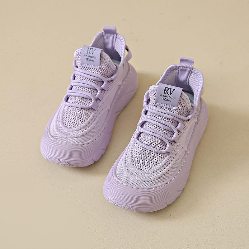 Flying Woven Sneakers Women's 2025 Summer Internet Celebrity Explosion One Pedal Casual Breathable Mesh Running Shoes