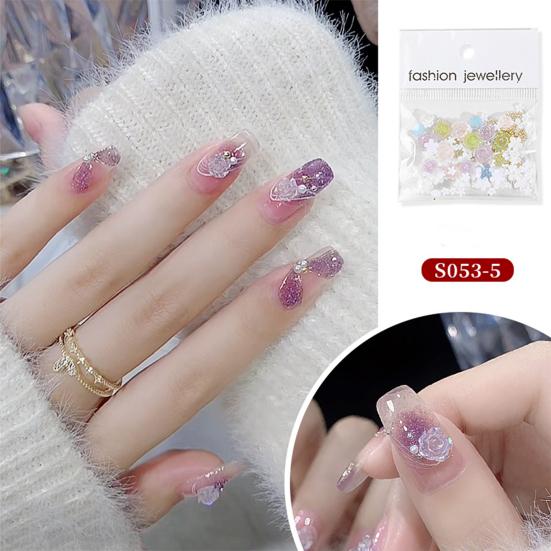 

1 набор блесток для дизайна ногтей, долговечный, потрясающий визуальный эффект, сделай сам, креативная форма, камелия, гибискус, стальной шарик, украшение для ногтей, маникюрный салон, поставка A