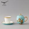 Yongfengyuan Lake Blue Ceramic Couple Cup Set