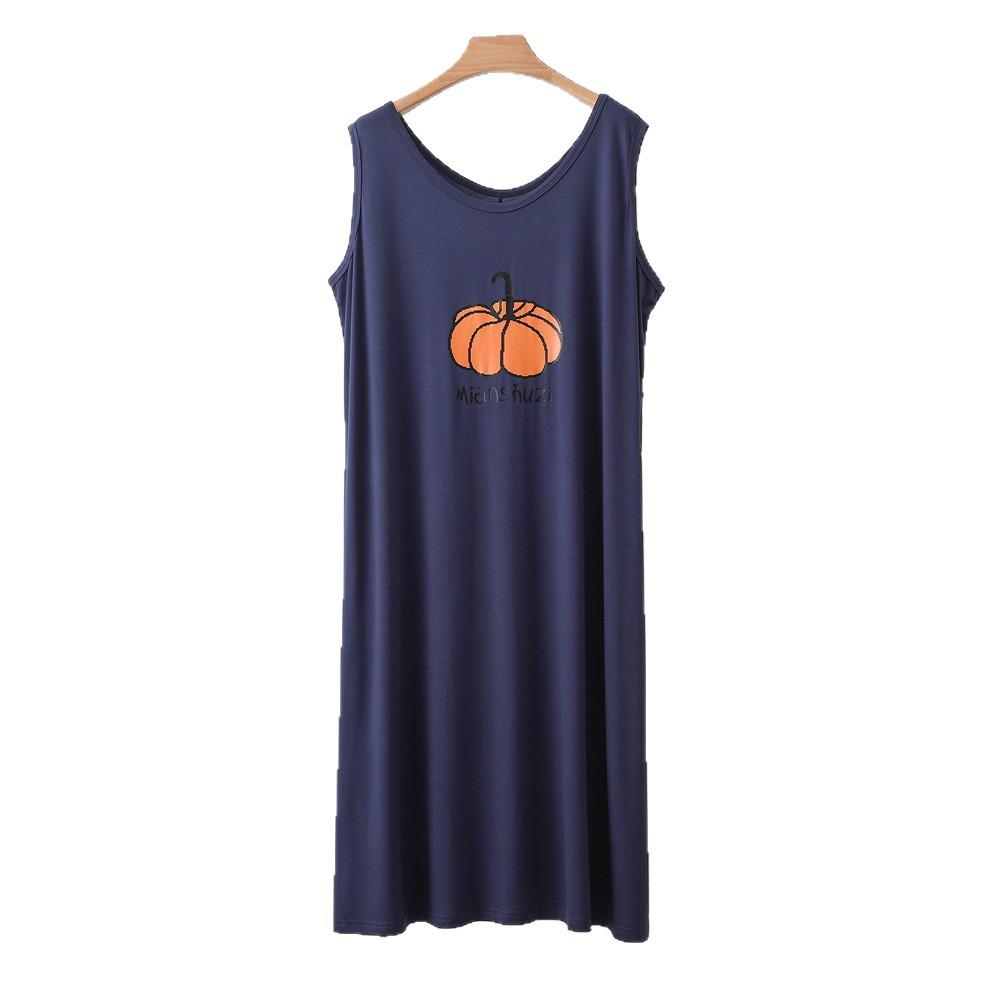 2026 Women's Summer Sleeveless Pajama Dress: Loose, Plus-Size, Printed Loungewear for Home or Outdoor Wear.