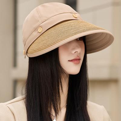 Hat Female Spring and Summer New Sun Protection Visor Baseball Cap Sun Hat Straw Hat Cap