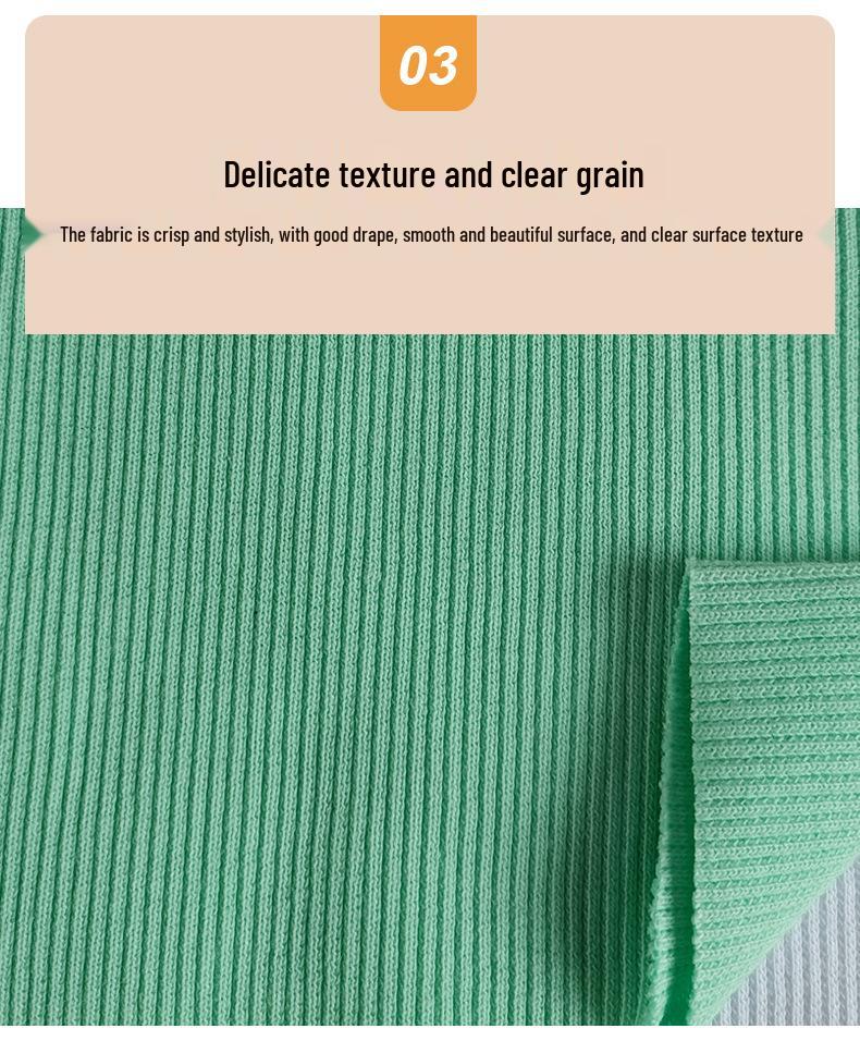 All-Cotton Knitted 2x2 Rib Fabric for Sweatshirt Neckline, Cuffs, and Hem