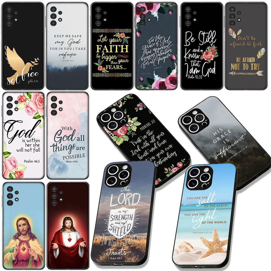 Bible Verse Jesus Christian God Flower Phone Case for Motorola Moto G86 G14 G35 G34 G45 G55 G67 G75 G85 G24 G15 G54 G57 Power