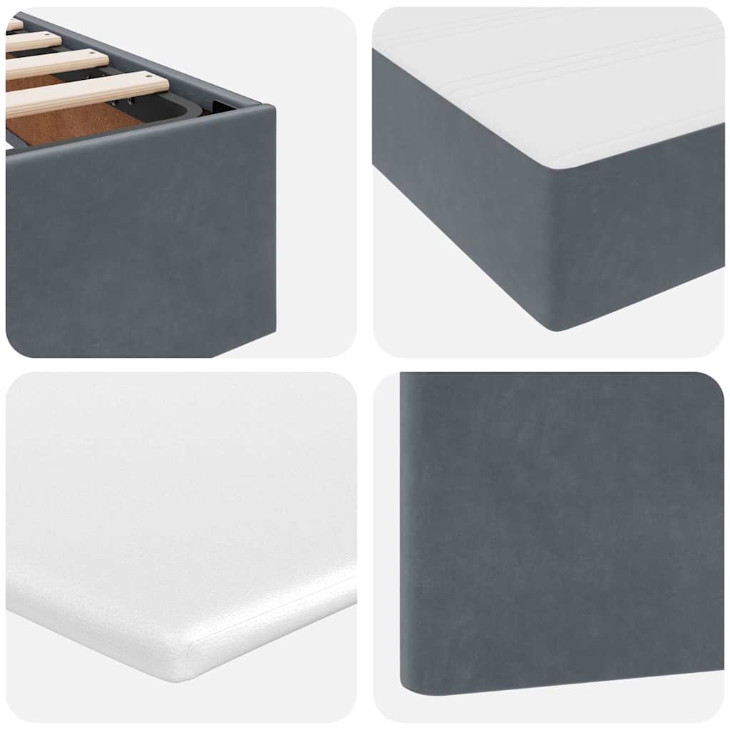 Storage Bed with Mattress Dark Gray 160 x 200 cm Velvet