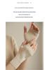 Women's 100% Pure Cashmere Half-Finger Gloves: Fingerless, Plain Knit, Warm and Cozy for Autumn/Winter