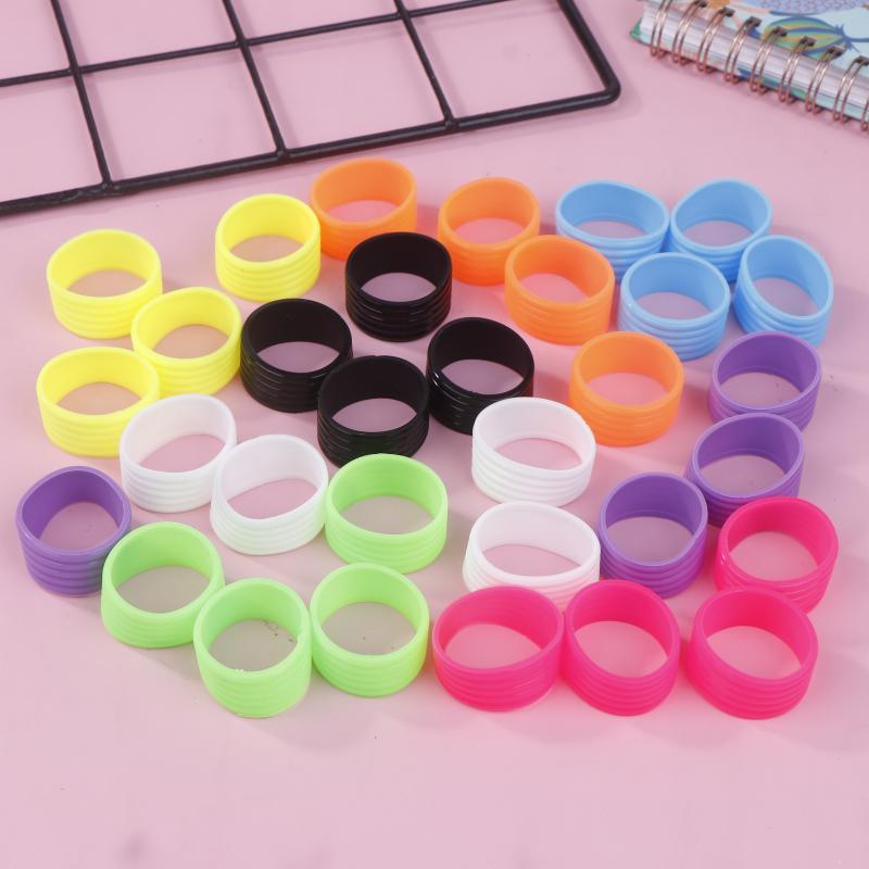 4Pcs/Lot Silicone Tennis Racket Grip Ring Handle Closure Rubber Sweat-Absorbing Band Fixed Stretchable Handle Tennis Accessories