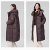Xuezongfei Lange Daunenjacke mit Kapuze