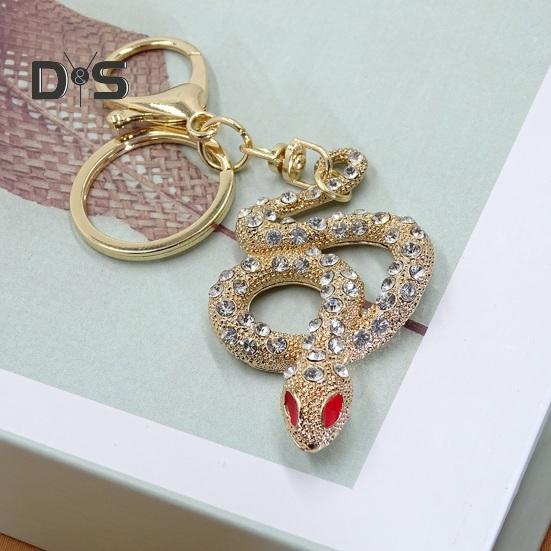 Брелок для ключей со стразами в форме змеи — фото 5